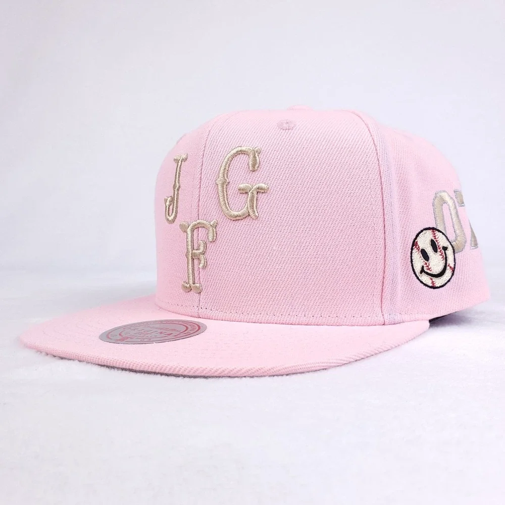 Joe Fresh Goods Mitchell & Ness Snapback Hat Cap 3D Logo South Side Pink NWT